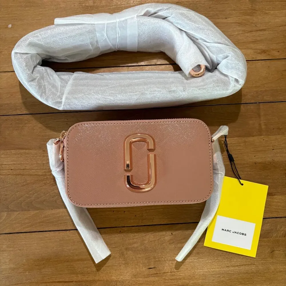 NNWT Marc Jacobs The Snapshot DTM Crossbody Camera Bag Sunkissed Pink Monogram